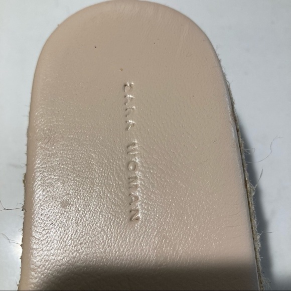 ZARA WOMAN Sz 38 Leather  Dark Blue 2.5” Platform Slip On Espadrille NWT - Picture 4 of 11